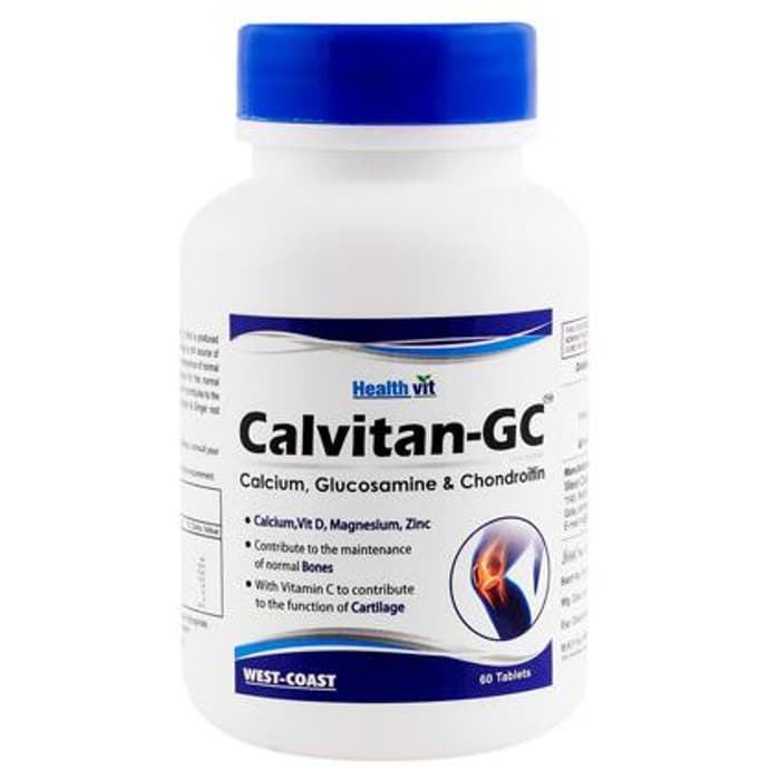 HealthVit Calvitan-GC with Calcium, Glucosamine & Chondroitin for Healthy Bones & Cartilage | Tablet