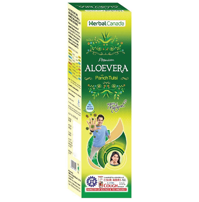 Herbal Canada Herbal Premium Aloevera with Panch Tulsi Juice Sugar Free