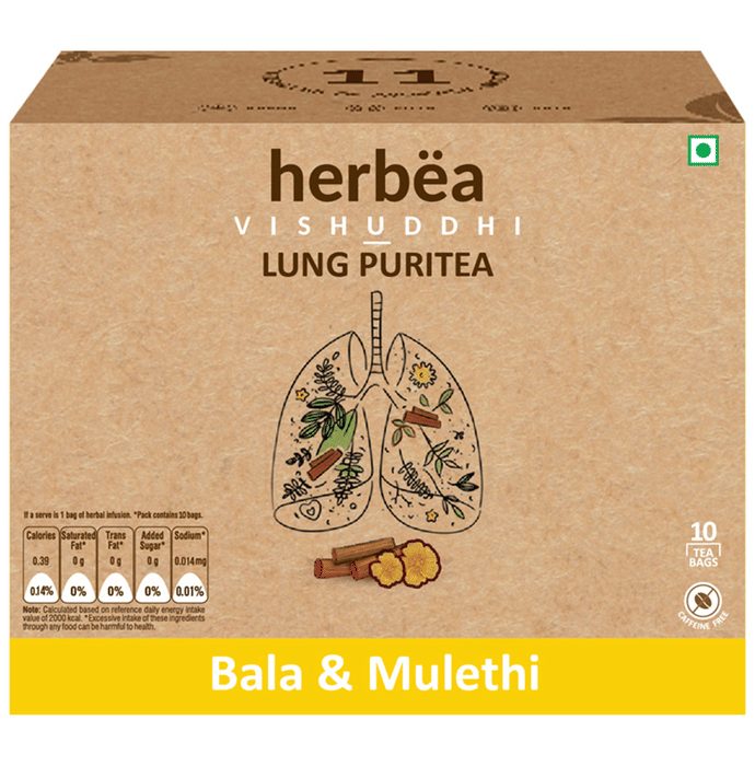 Herbea Lung Puritea Tea Bag (1.5gm Each) Bala & Mulethi