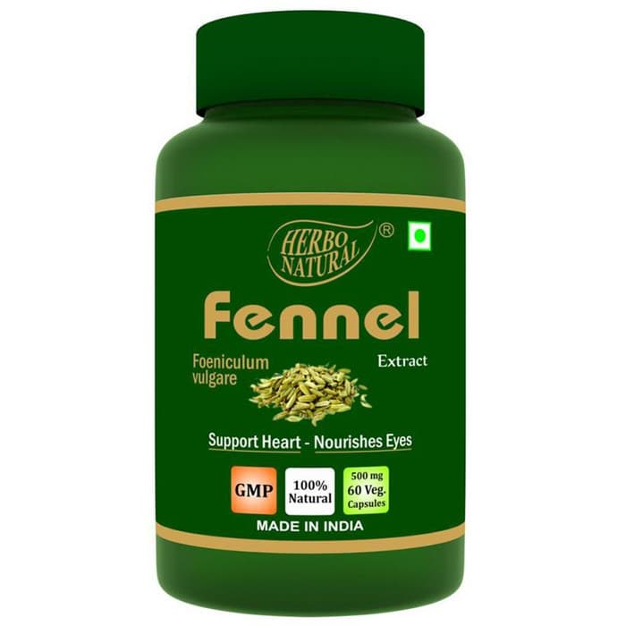 Herbo Natural Fennel (Foeniculum Vulgare) Extract 500mg Veg Capsule