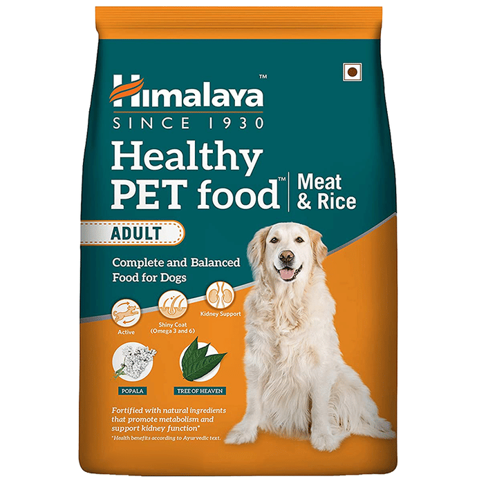 Himalaya Healthy Pet Food for Adult Dogs | With Omega 3 & 6 for Shiny Coat, Kidney Support & Energy | Meat & Rice