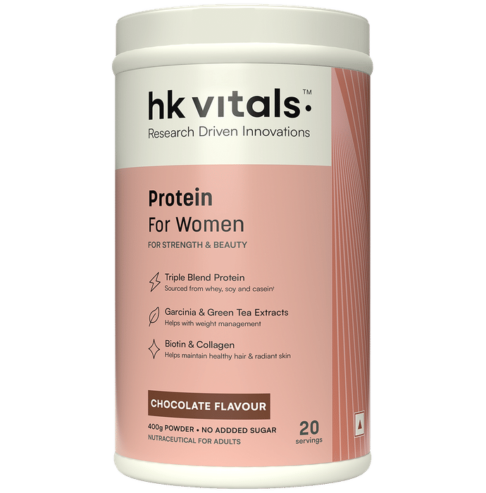 HK Vitals Protein Up Women | Powder with Whey Protein, Collagen & Biotin for Strength & Beauty