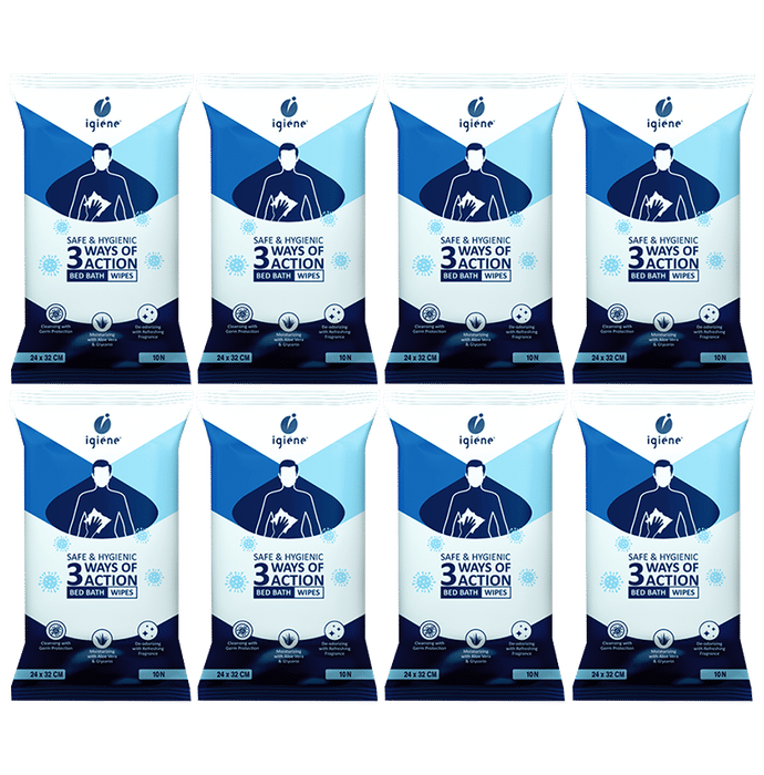 Igiene Safe & Hygienic Bed Bath Wipes (10 Each)