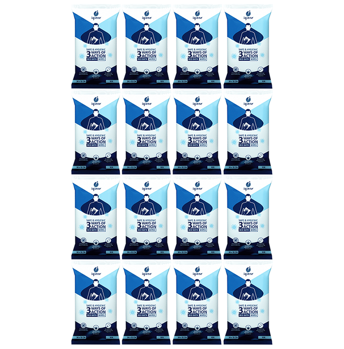 Igiene Safe & Hygienic Bed Bath Wipes (10 Each)