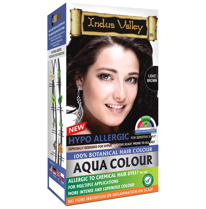 Indus Valley 100% Botanical Hair Aqua Colour Light Brown