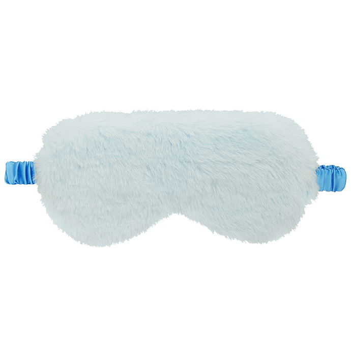 Jenna Fur Sleeping Eye Mask for Insomnia, Meditation, Puffy Eyes and Dark Circles Silk Plain Light Blue