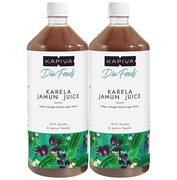 Kapiva Karela Jamun Juice | Control Blood Sugar, Lower Bad Cholesterol | Diabetic Care (1ltr Each)