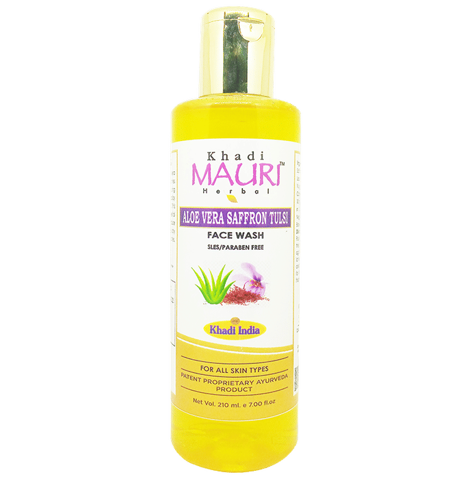 Khadi Mauri Herbal Aloe Vera Saffron Tulsi Face Wash (210 ml Each)