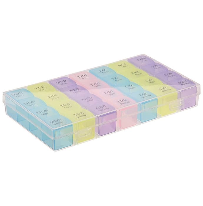 Krivish Multicolor 7 Days Weekly Medicine Holder Pill Organizer with Tray
