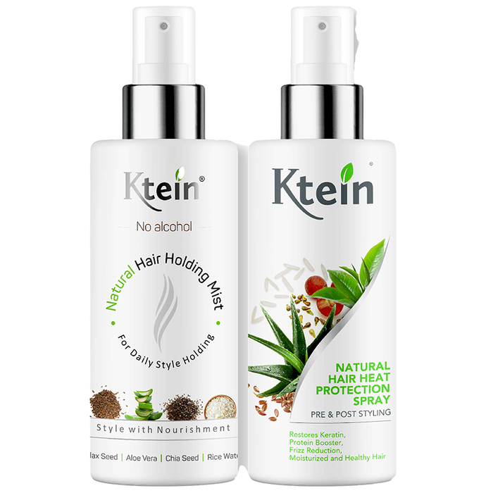 Ktein Combo Pack of Natural Hair Heat Protection Spary & Natural Hair Holding Mist Spray (100ml Each)
