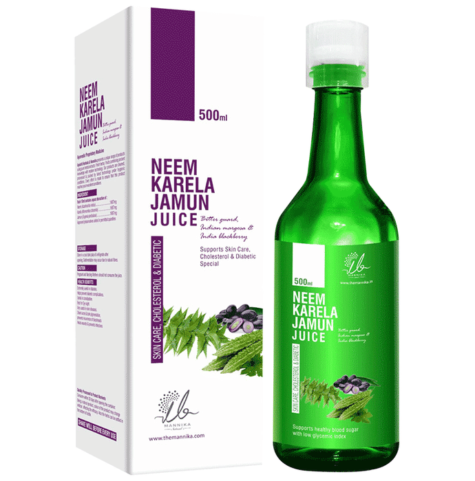 Mannika Naturals Neem Karela Jamun Juice (500ml Each)