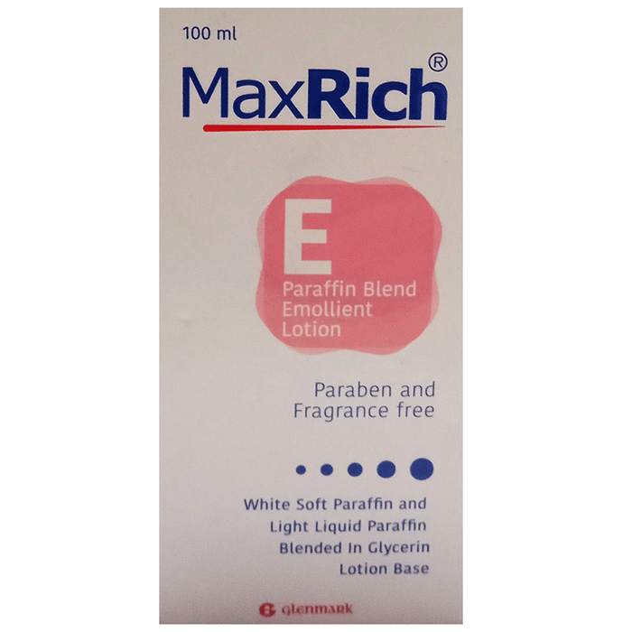 Maxrich E Lotion with Soft Paraffin & Light Liquid Paraffin | Paraben & Fragrance-Free