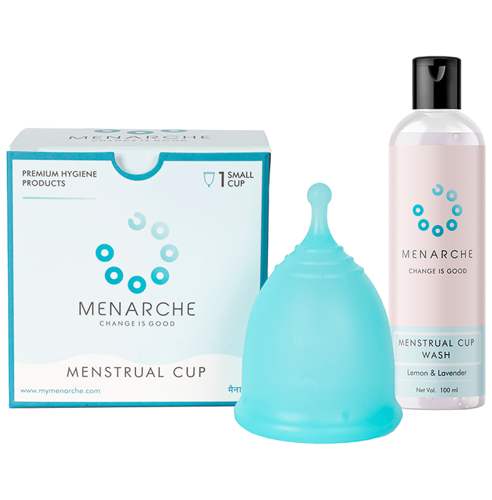 Menarche Combo Pack of Small Menstrual Cup 1 and Menstrual Cup Wash 100ml