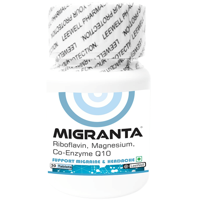 Migranta Riboflavin (B2), Magnesium, Co-Q10 for Sensitivity, Migraine & Headache Supplement Tablet