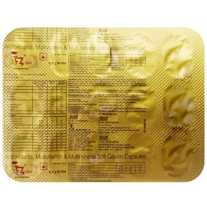 New A to Z Gold Soft Gelatin Capsule with Antioxidants, Multivitamins & Multiminerals