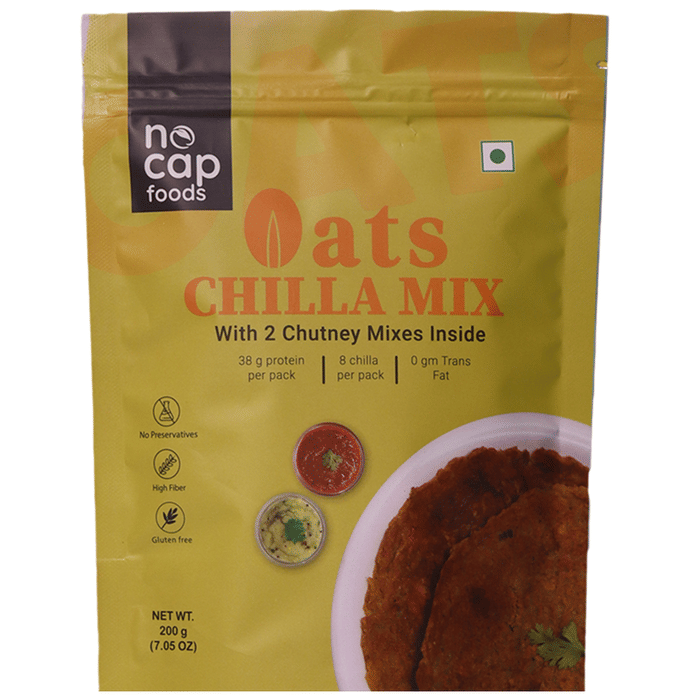 Nocap Foods Oats Chilla Mix with 2 Chutney Mixes Inside (200gm Each)