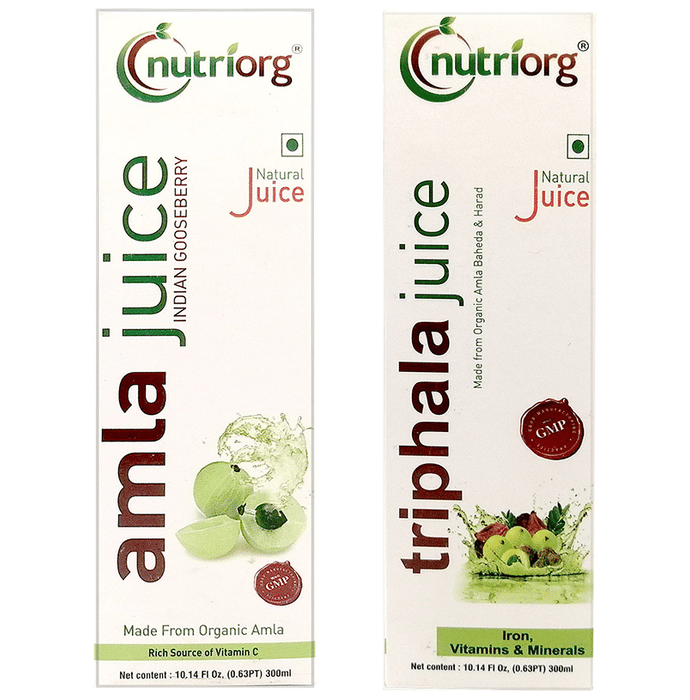 Nutriorg Combo Pack of Amla Juice & Triphala Juice (300ml Each)