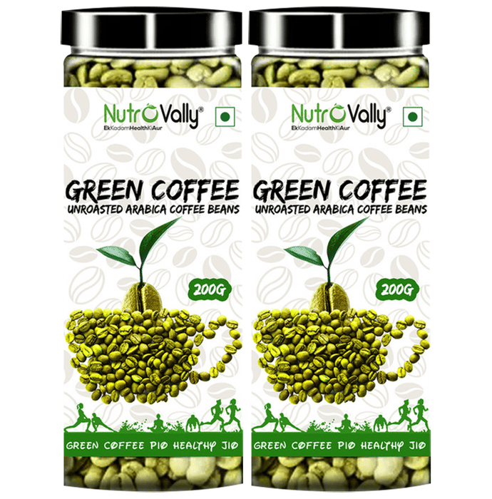 Nutrovally Unroasted Green Coffee Beans for Weight Management (200gm Each)