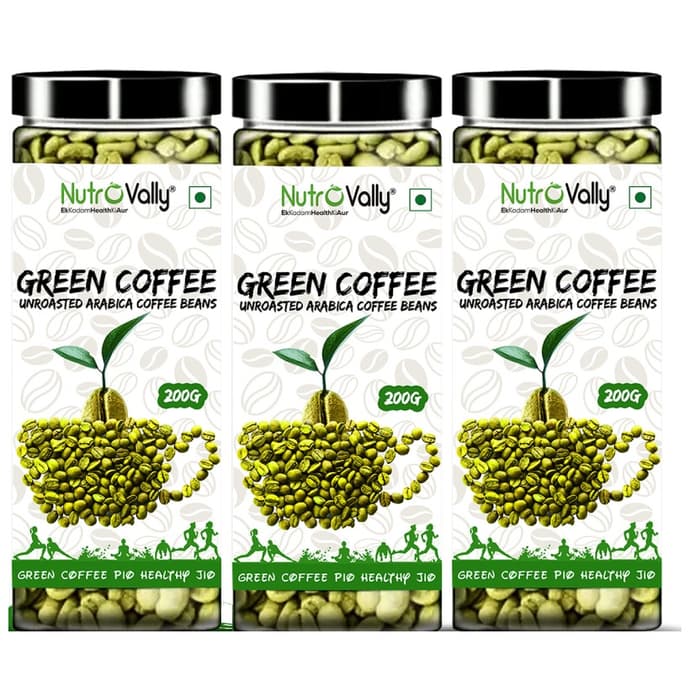 Nutrovally Unroasted Green Coffee Beans for Weight Management (200gm Each)