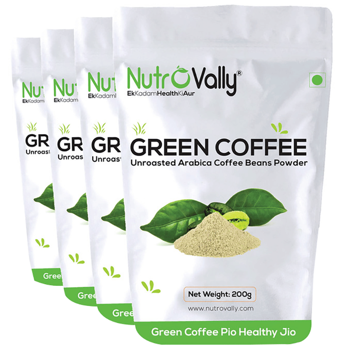 Nutrovally Unroasted Green Coffee Beans Powder for Weight Management