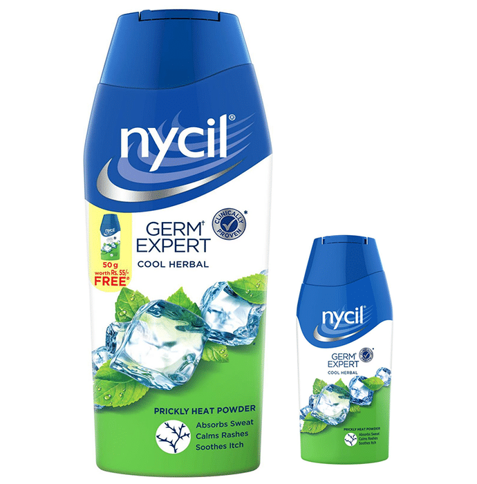 Nycil Cool Herbal Prickly Heat Powder with Nycil Cool Herbal 50gm Free