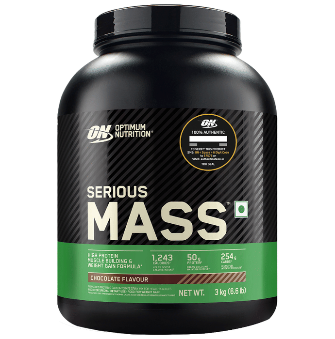 Optimum Nutrition (ON) Serious Mass High Protein for Weight Gain & Muscle Building | Flavour Powder Chocolate