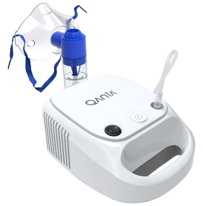 Qanta PRO Piston Compressor Nebulizer Machine with Complete Mask Kit for Adult & Child White