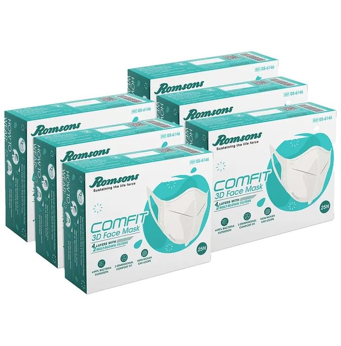 Romsons Gs-6146 Comfit 3D Face Mask (25 Each)