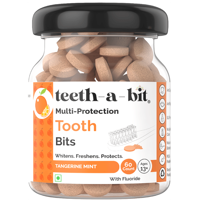Teeth-A-Bit Multi-Protection Tooth Bits with Fluoride (Ages 13+ Yrs) Tangerine Mint