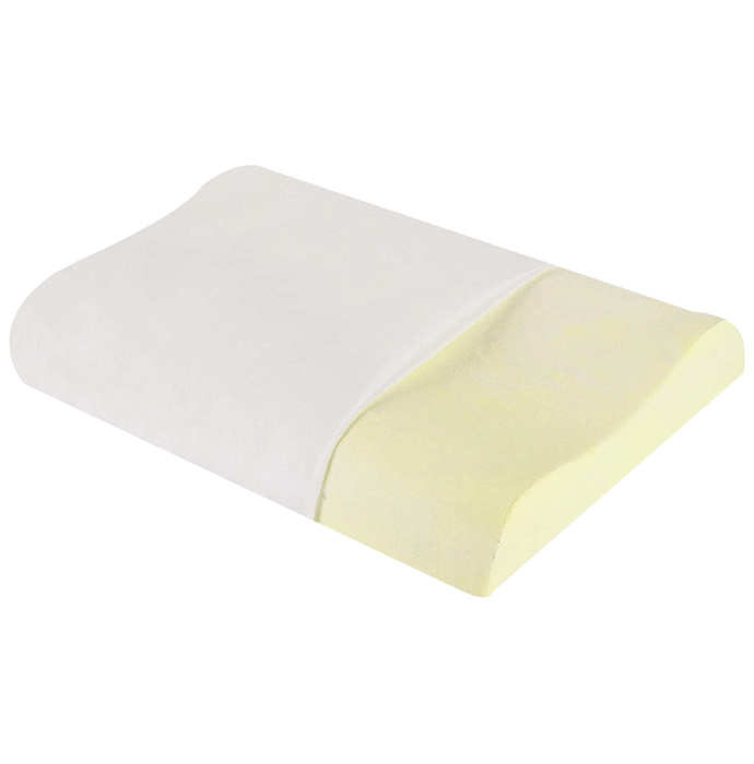 The White Willow Contour Cervical Orthopedic Memory Foam Pillow Standard Off White