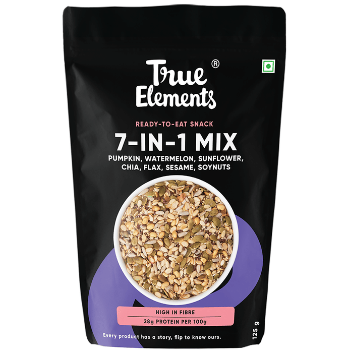 True Elements 7 in 1 Super Seeds & Nut Mix with High Protein & Fibre | Zero Added Sugar