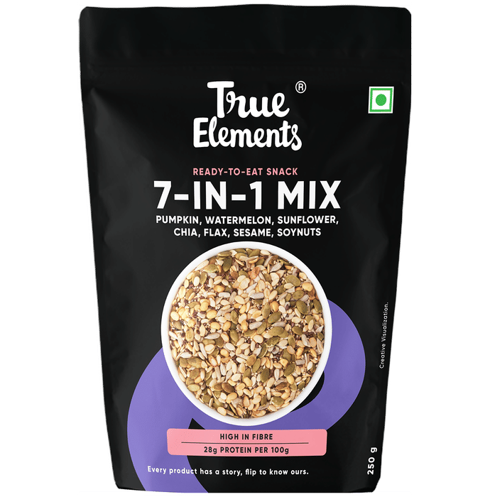 True Elements 7 in 1 Super Seeds & Nut Mix with High Protein & Fibre | Zero Added Sugar