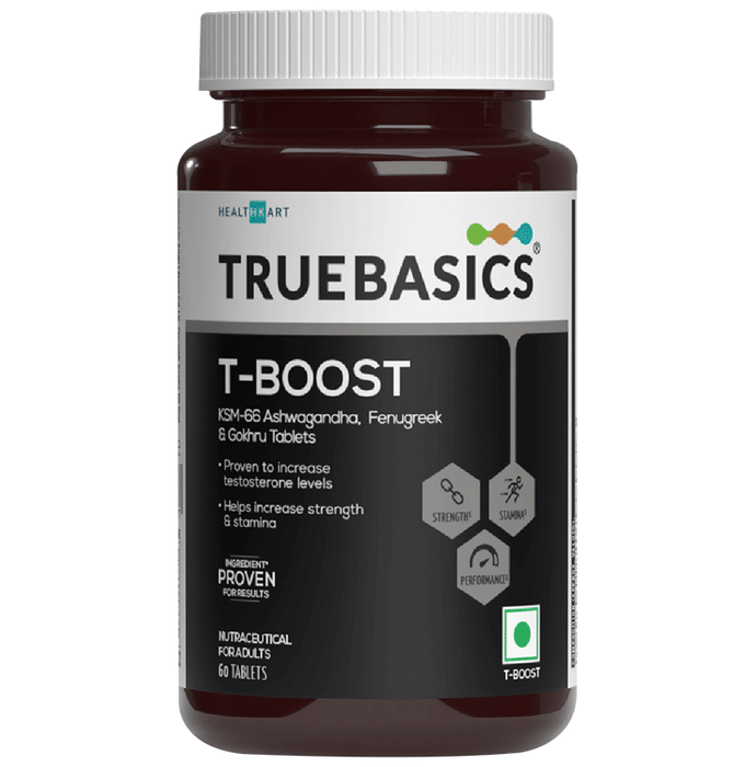 TrueBasics T-Boost Tablet with KSM 66 Ashwagandha | For Energy & Stamina