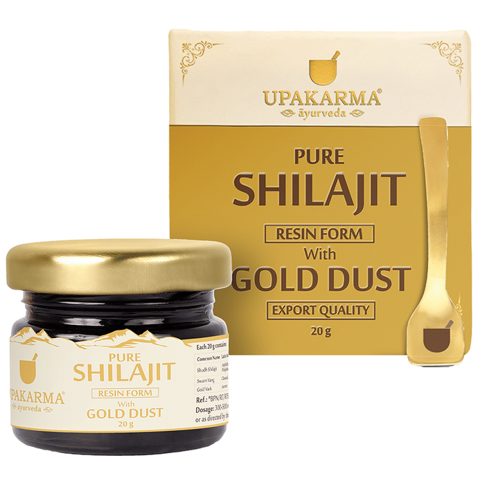 Upakarma Ayurveda with Gold Dust Pure Shilajit Resin Form | For Strength & Stamina