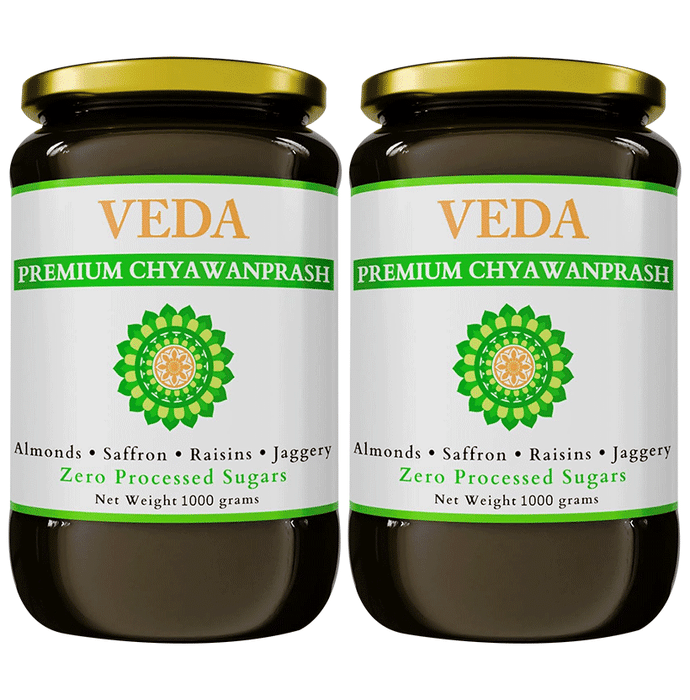 Veda Premium Chyawanprash with Almonds, Saffron, Raisins & Jaggery (1000gm Each)