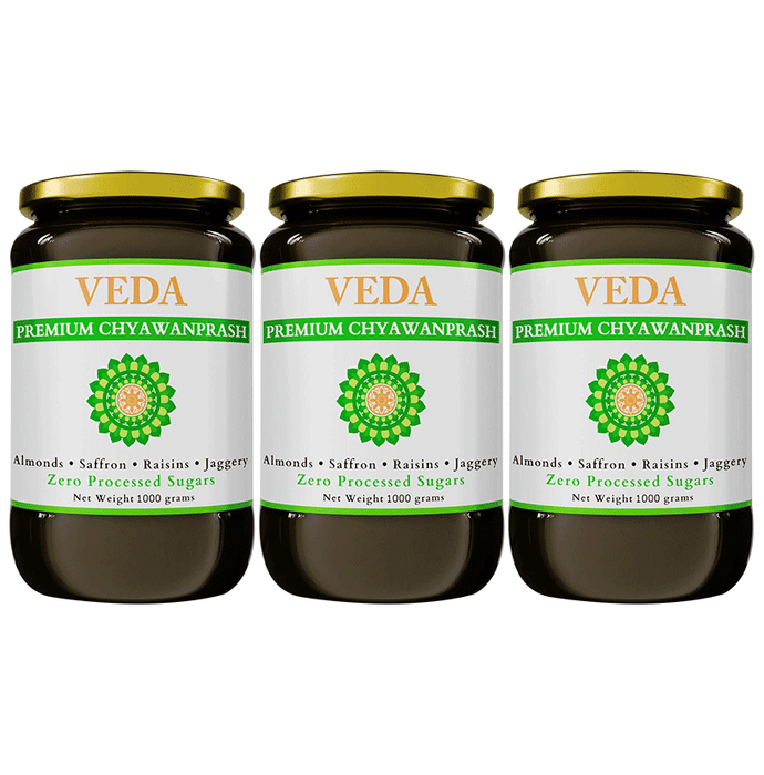 Veda Premium Chyawanprash with Almonds, Saffron, Raisins & Jaggery (1000gm Each)