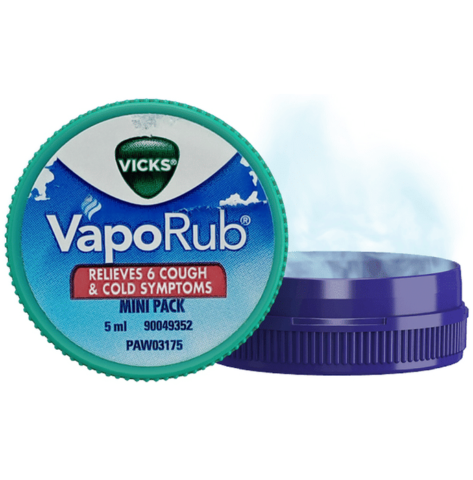 Vicks Vaporub Balm with Menthol, Camphor & Eucalyptus Oil | Relieves 6 Symptoms of Cough & Cold | Goodness of Ayurveda