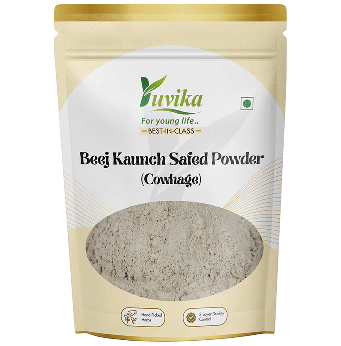 Yuvika Beej Kaunch Safed Powder - Kaunch Seeds White Powder (Without Peel) - Mucuna Pruriens White