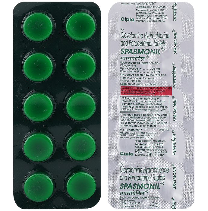Spasmonil 20mg/325mg Tablet