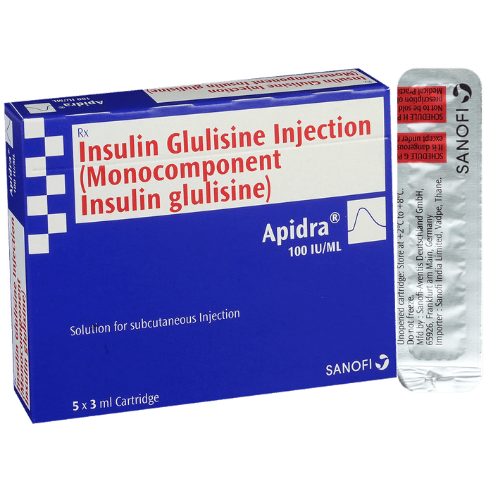Apidra 100IU Cartridge (3ml Each)