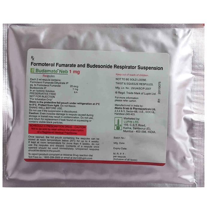 Budamate Neb 1mg Respules (2ml Each)