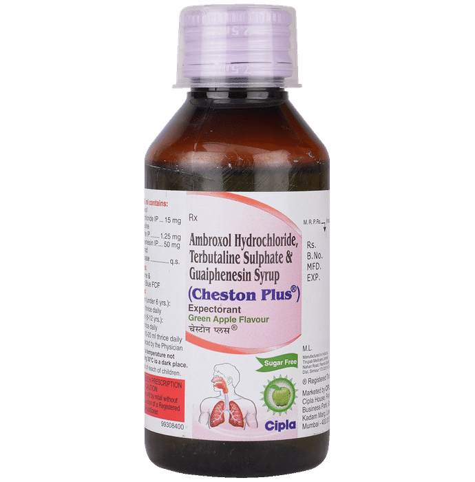 Cheston Plus Expectorant Green Apple Sugar Free