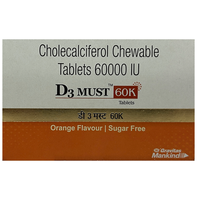 D3 Must 60K Tablet Orange Sugar Free