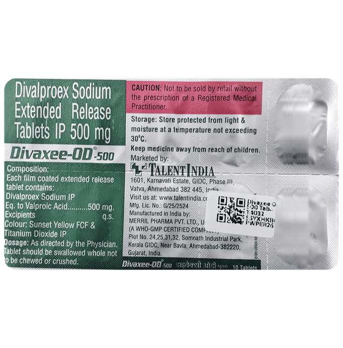 Divaxee-OD 500 Tablet ER