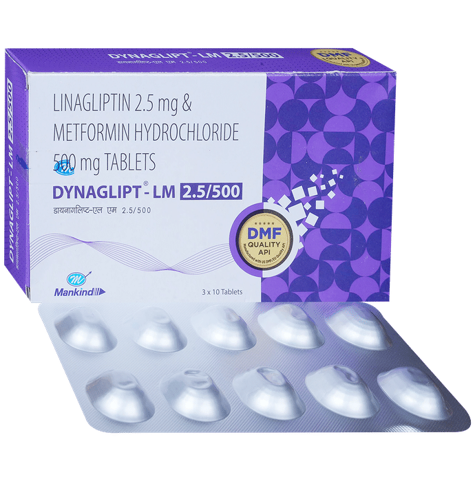 Dynaglipt LM 500mg/2.5mg Tablet