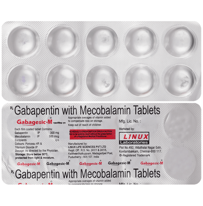 Gabagesic M 300mg/500mcg Tablet