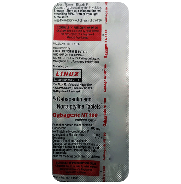 Gabagesic NT 100 Tablet