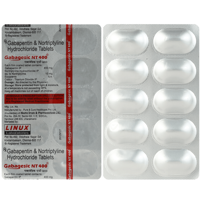 Gabagesic NT 400mg/10mg Tablet