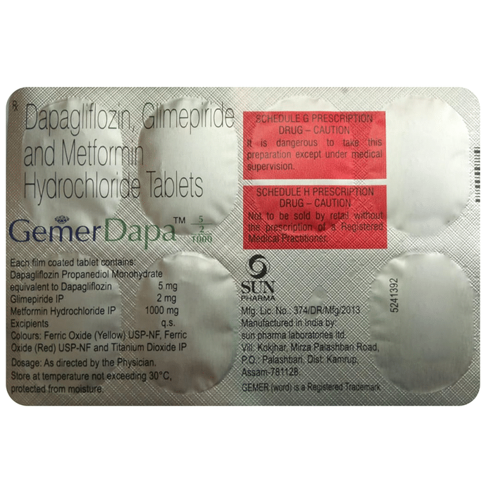 Gemer Dapa 5mg/2mg/1000mg Tablet
