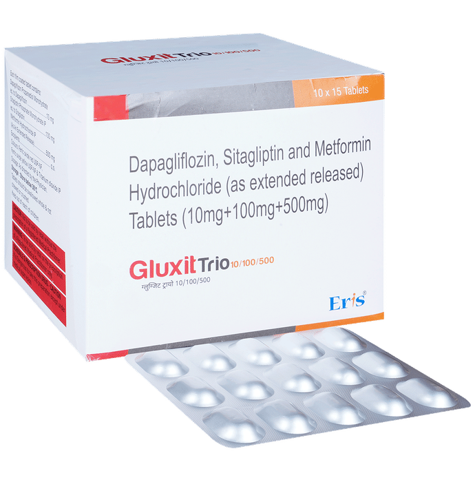 Gluxit Trio 10mg/500mg/100mg Tablet